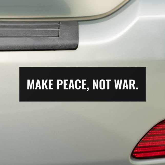 Make peace not war black white minimalist bumper sticker (On Car)