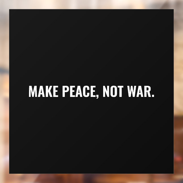 Make peace not war black white minimalist card (Sheet 2)