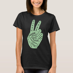 Make Peace Not War Peace Hand Sign 11 T-Shirt