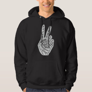 Make Peace Not War  Peace Hand Sign 12 Hoodie
