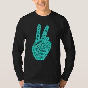 Make Peace Not War  Peace Hand Sign 15 T-Shirt