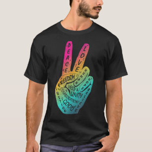Make Peace Not War  Peace Hand Sign 16 T-Shirt
