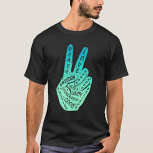 Make Peace Not War  Peace Hand Sign 17 T-Shirt
