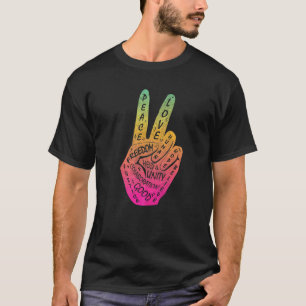 Make Peace Not War  Peace Hand Sign  4 T-Shirt