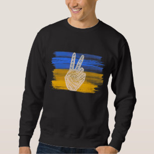 Make Peace Not War  Peace Hand Sign 6 Sweatshirt