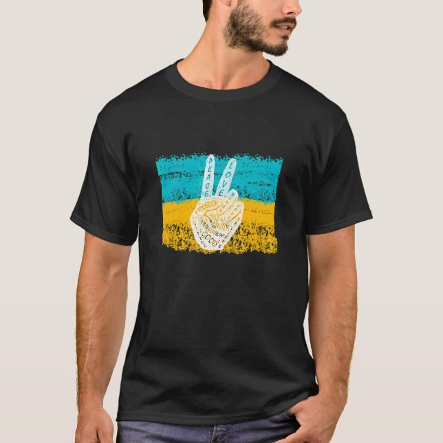 Make Peace Not War  Peace Hand Sign 8 T-Shirt (Front)