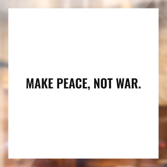 Make peace not war white black minimalist card (Sheet 2)