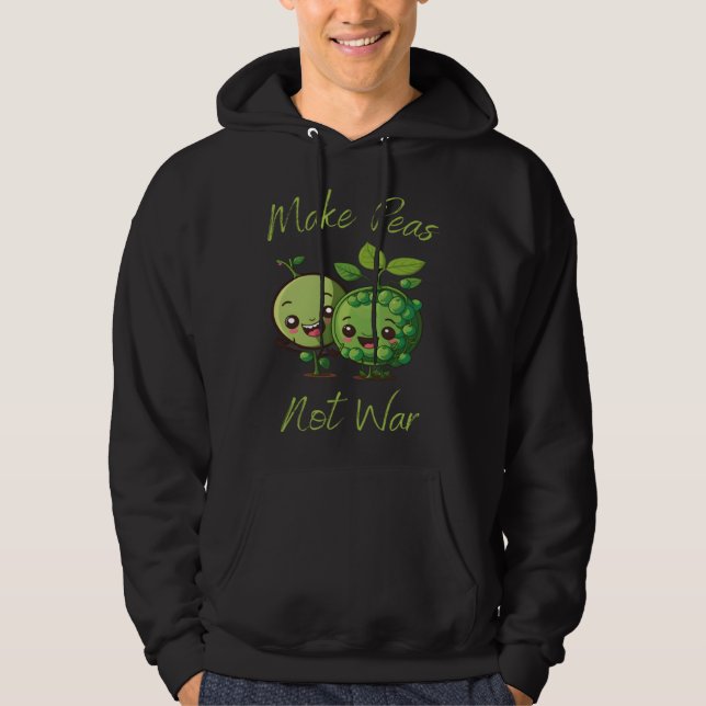 Make Peas Not War Vegan Vegetarian Plantbased Glut Hoodie (Front)