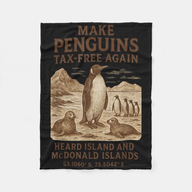 Make Penguin Tax Free Again - Resist Penguins Agai Fleece Blanket (Front)