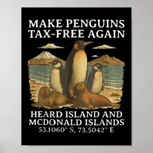 Make Penguins Tax-free Again Funny Tariffs Penguin Poster