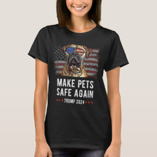 Make Pets Safe Again Bullmastiff Dog Trump 2024 T-Shirt