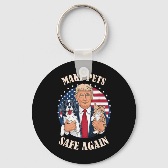 Make Pets Safe Again Cats And Dogs Dete  Key Ring (Front)