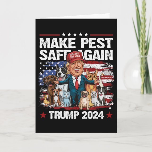 Make Pets Safe Again Trump 2024 Save Our Pets 1  Card (Front)