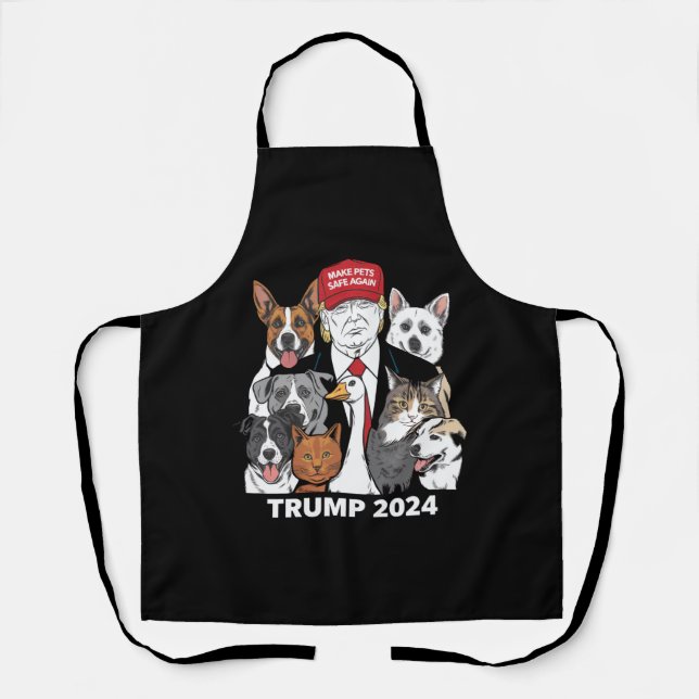Make Pets Safe Again Trump 2024 Save Our Pets Apron (Front)
