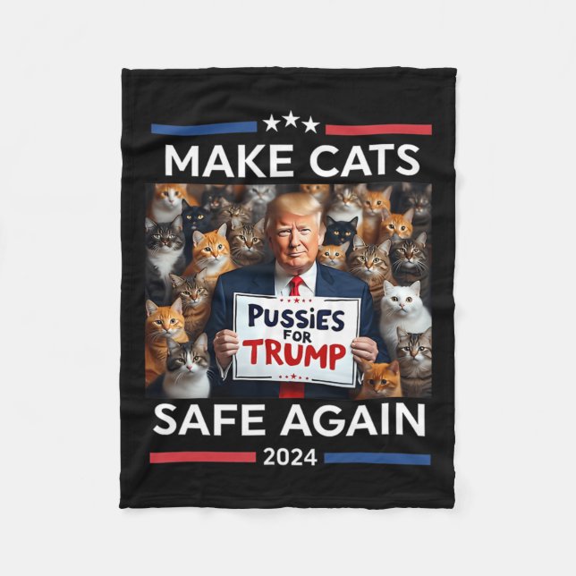 Make Pets Safe Again Trump 2024 Save Our Pets  Fleece Blanket (Front)