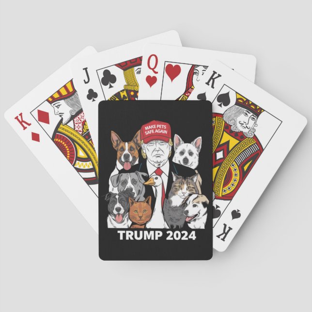 Make Pets Safe Again Trump 2024 Save Our Pets Playing Cards (Back)