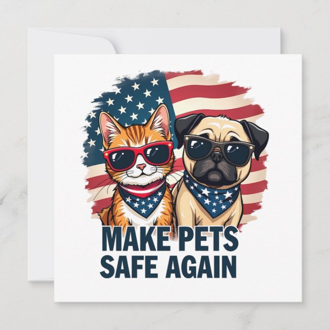 Make Pets Safe Again Trump Cat Dogs Election Invitation (Front)
