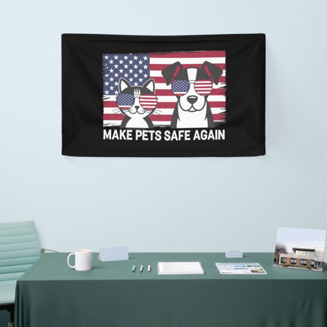 Make Pets Safe Again Trump Harris Debate 2024 Banner (Tradeshow)