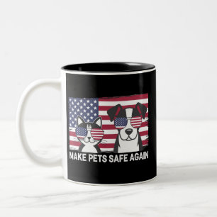 Make Pets Safe Again Trump Harris Debate 2024 Two-Tone Coffee Mug
