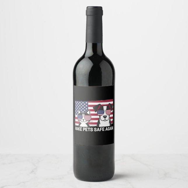 Make Pets Safe Again Trump Harris Debate 2024 Wine Label (Front)