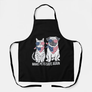 Make Pets Safe Again Trump Harris Debate Dogs Cat  Apron