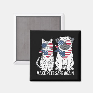 Make Pets Safe Again Trump Harris Debate Dogs Cat  Magnet