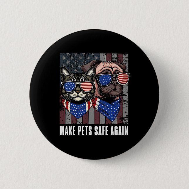 Make Pets Safe Again Trump Harris Debate Eating Th 6 Cm Round Badge (Front)