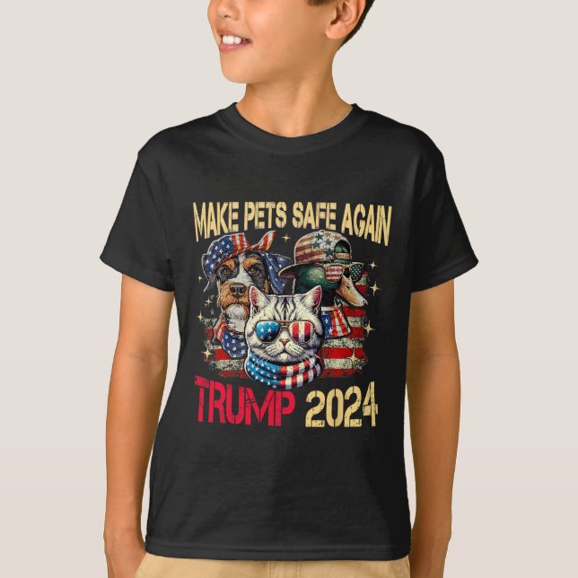 Make Pets Safe Again Trump Harris Debate Eating Th T-Shirt (Front)