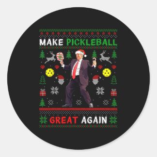 Make Pickleball Great Again Funny Christmas Trump Classic Round Sticker