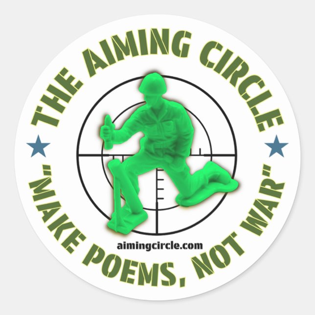 "Make Poems, Not War" stickers (Front)