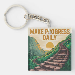Make Progress Daily Key Ring