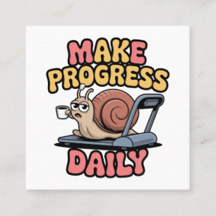 Make Progress Daily Square Business Card