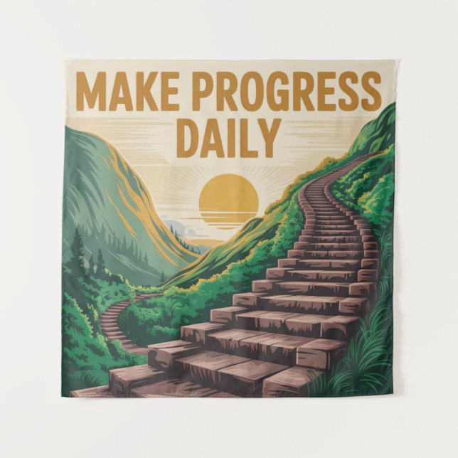 Make Progress Daily Tapestry (Front)
