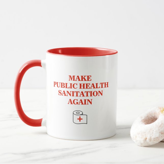 Make Public Health Sanitation Again MAGA Parody Mug (With Donut)