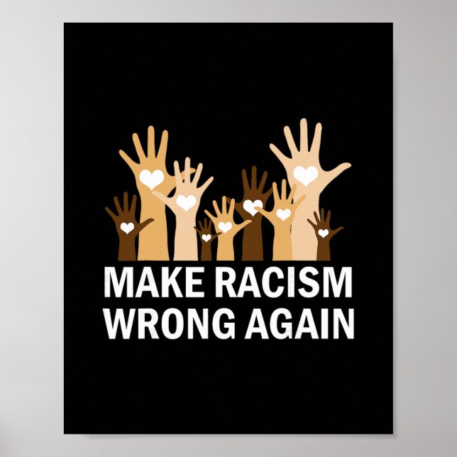 Make Racism Wrong Again Anti-hate Resist Anti-trum Poster (Front)