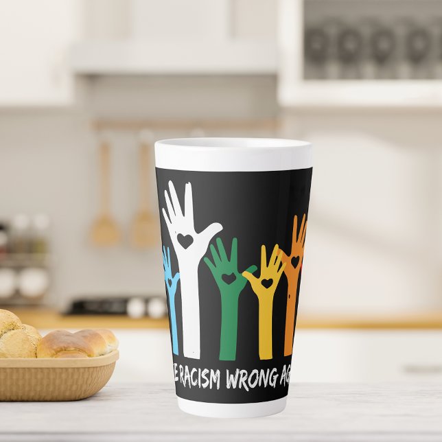 Make Racism Wrong Heart Hands  Latte Mug (Creator Uploaded)