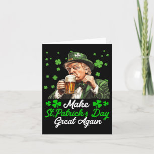 Make Saint Patrick's Day Great Again Usa Flag Funn Card