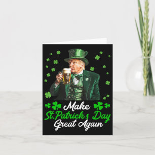 Make Saint Patrick's Day Great Again Usa Flag Funn Card