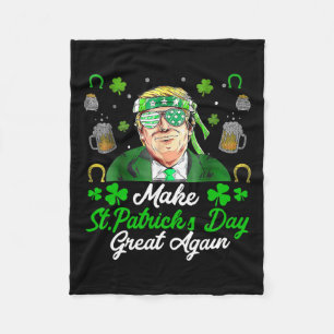 Make Saint Patrick's Day Great Again Usa Flag Funn Fleece Blanket