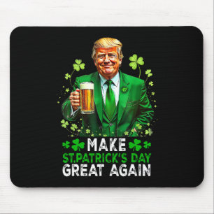 Make Saint Patrick's Day Great Again Usa Flag Funn Mouse Pad