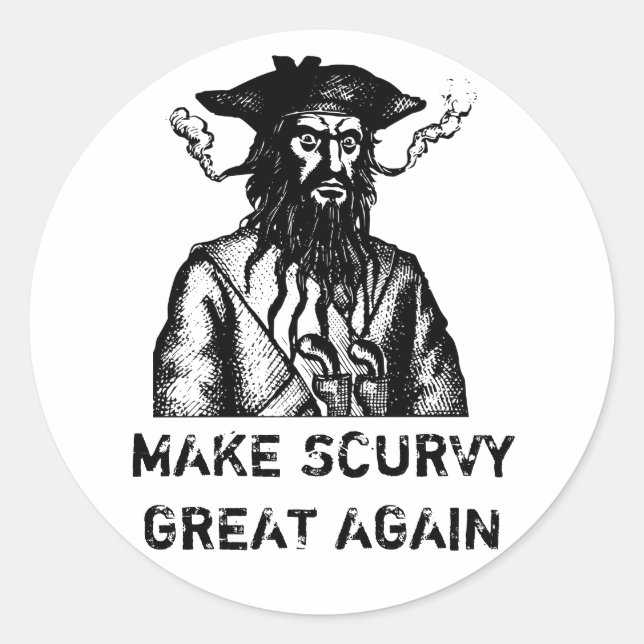 Make Scurvy Great Again, Pirate Satire sticker (Front)