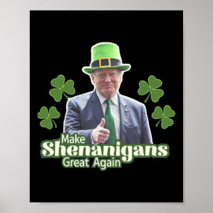 Make Shenanigans Great Again Funny Trump Men Women Poster