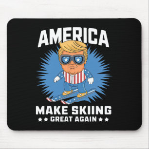 Make Skiing Great Again - Funny Donald Trump Ski Mouse Pad