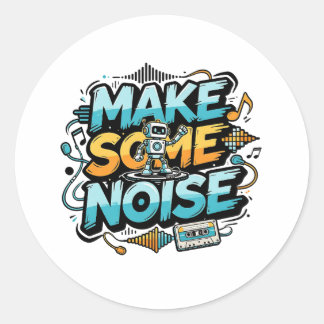 Make Some Noise Retro DJ Robot Sticker