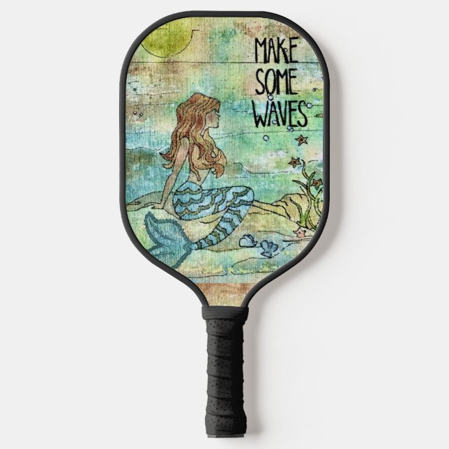 Make Some Waves With Mermaid Tails Pickleball Paddle (Front)