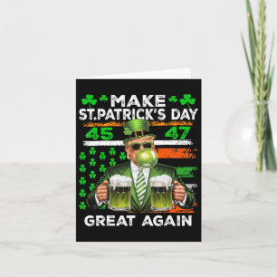Make St Patrick's Day Great Again Flag Funny Trump Card