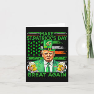 Make St Patrick's Day Great Again Flag Funny Trump Card