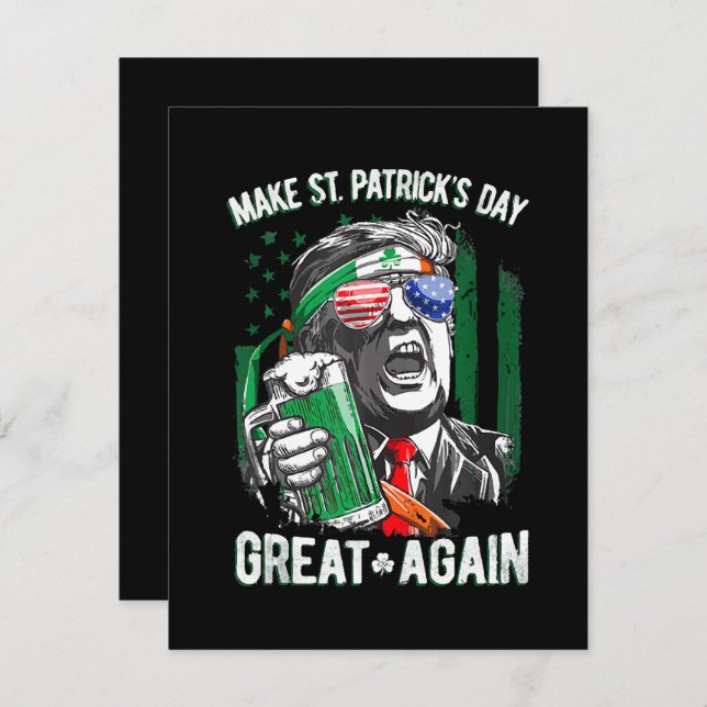 Make St Patrick's Day Great Again Funny Trump Enclosure Card (Front/Back)