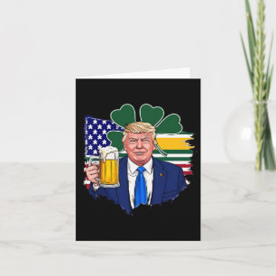 Make St Patrick's Day Great Again Funny Trump Iris Card