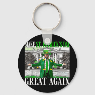 Make St. Patricks Day Great Again Funny Trump Key Ring